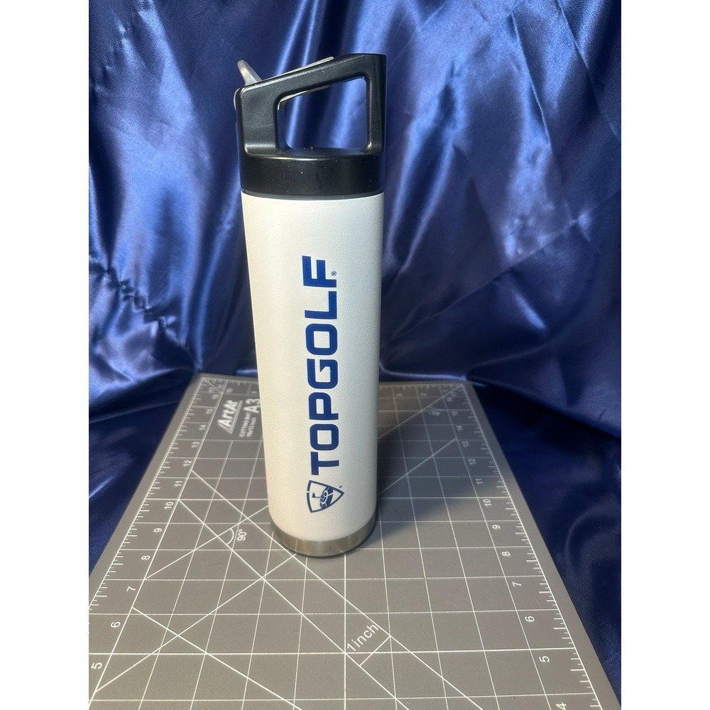 Top Golf 22oz Screw Top/Vacuum Sealed Aluminum Water Bottle Black Flip Top Straw